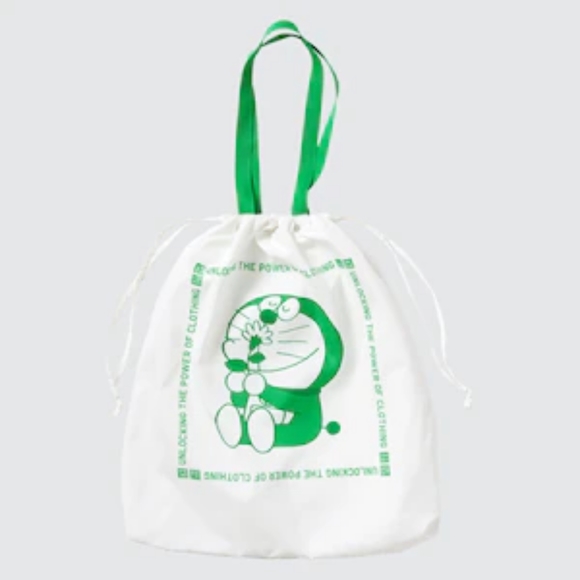 NWT Doraemon Uniqlo Recycled Pocketable Tote Eco Bag unisex unlocking the power - Picture 4 of 8